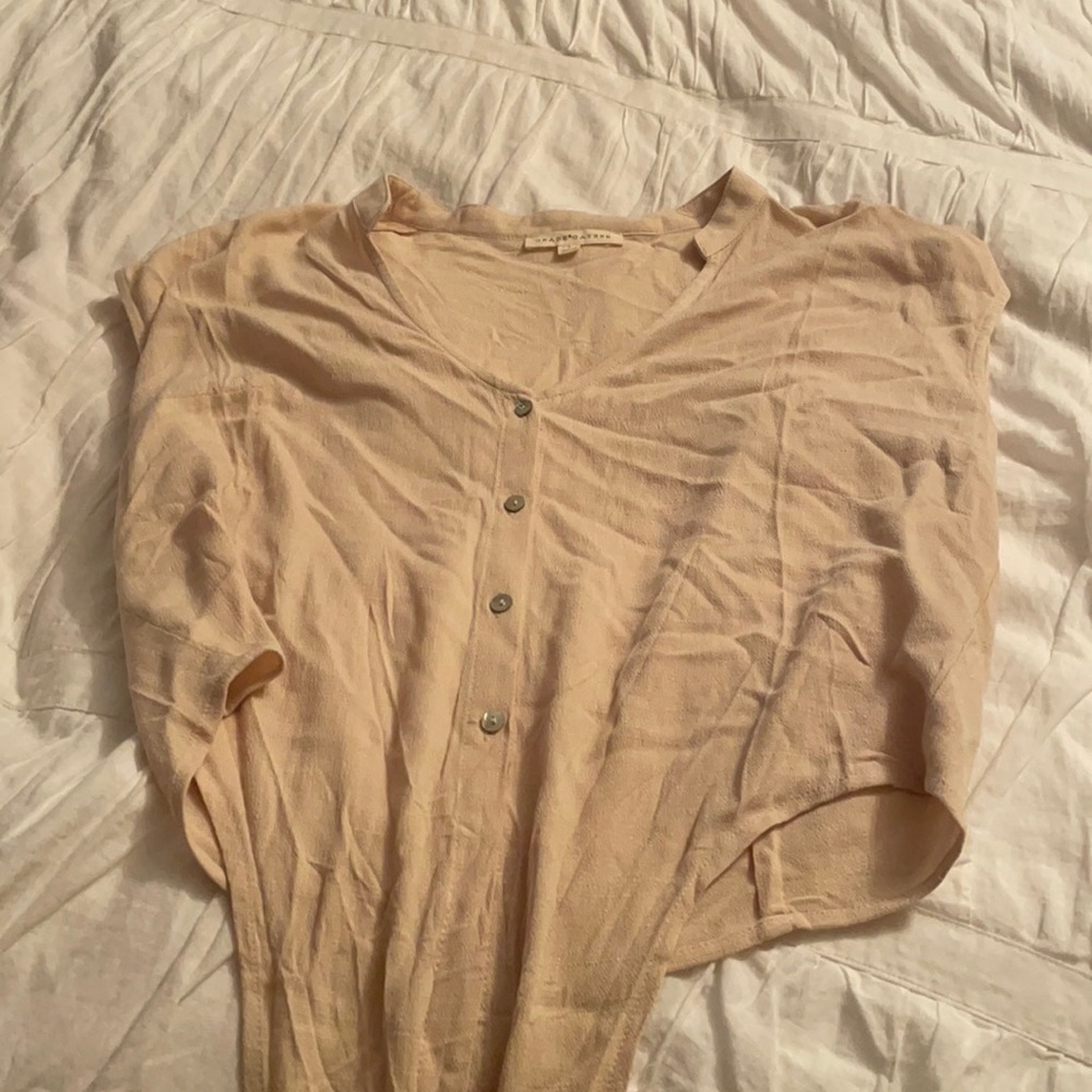 Short sleeve top. Beige. Size L
